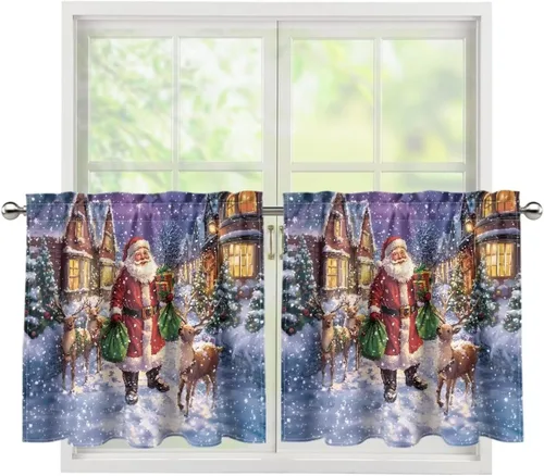 Vista 38 de Highland Cow Curtain Tiers for Valentine's Day Small Window Curtains Room Darkening 27.5'' X 24' 2 Panels