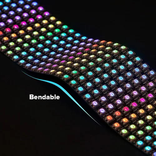 Vista 3 de SEZO Paquete de 2 matrices LED WS2812B RGB 5050SMD 8 x 32 256 píxeles digital flexible direccionable individualmente pantalla para Arduino LED