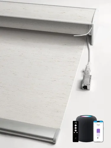 Vista 28 de SmartWings Persianas enrollables PoE, 1% de apertura, color beige Aventus 1% Apertura Beige