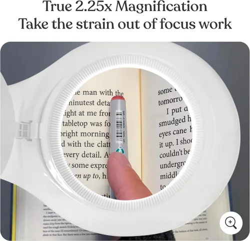 Vista 4 de Lámpara LED de aumento, con brazo giratorio, luz ajustable, para computadoras, escritorios, manualidades o bancos de trabajo, de Brightech, LTVEWDL