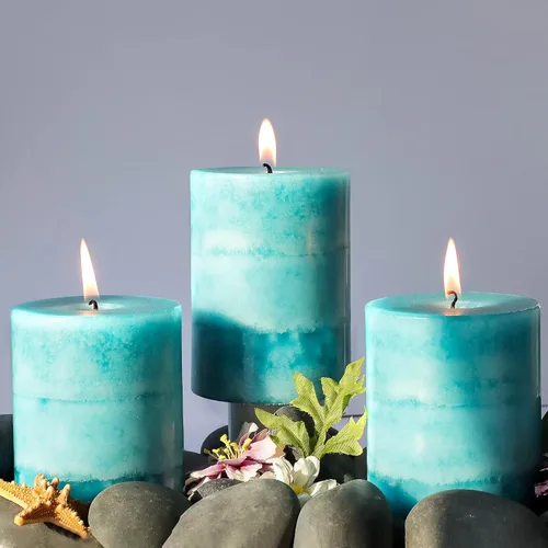Vista 19 de Velas aromáticas de pilar FLAVCHARM de larga duración, sin goteo, rojas, 3x4 pulgadas