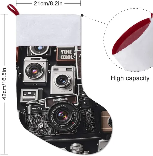 Vista 2 de Retro Cool Camera Collection Christmas Stocking Christmas Decor Holiday Decor Stockings Large Super Soft Christmas Socks The Sock Body Unique