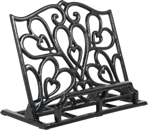 Vista 14 de JOGREFUL Soporte para libro de cocina, de hierro fundido, resistente para libros de recetas, soporte para libros de recetas de cocina, soporte