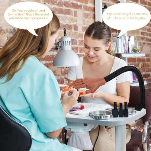 Vista 7 de Mano de práctica para uñas acrílicas, flexibles, kit de práctica de entrenamiento de uñas, maniquí falso, manos para uñas, práctica de bricolaje