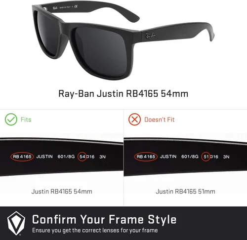 Vista 4 de Revant Lentes de repuesto para Ray-Ban Justin RB4165 de 2.126in