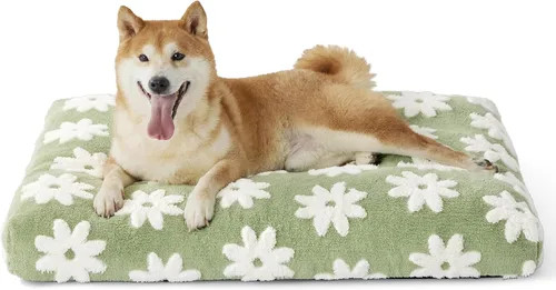 Vista 7 de LE SURE - Cama pequeña para perro con espuma triturada gruesa, cama para interiores con funda afelpada extraíble y base antideslizante, verde