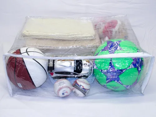 Vista 2 de 1 paquete de bolsas de almacenamiento de vinilo extra resistentes con cremallera de 22 x 18 x 7.5 pulgadas (transparente) para suéteres, mantas