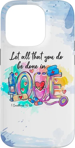 Vista 17 de Let All That You Do Be Done in Love CNA Nurse Life Nursing Case for iPhone 17