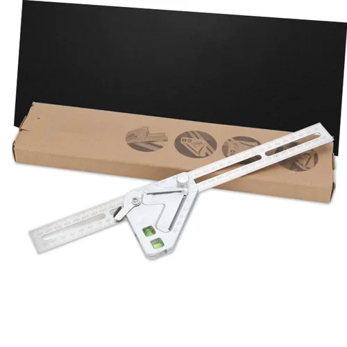 Vista 6 de Regla de medición multifuncional, cuadrados de carpintería, transportador de ángulo métrico cuadrado para carpintería, maquinista combinado, medidor