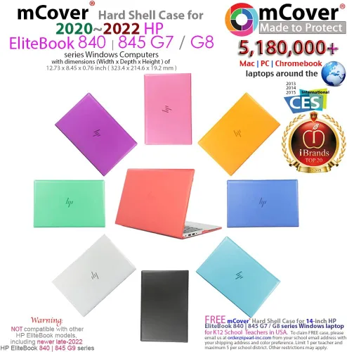 Vista 2 de mCover Funda solo compatible con HP EliteBook 840 G7 / G8 (Intel CPU) de 14 pulgadas 2020 ~ 2022 EliteBook 845 G7 / G8 (CPU AMD) Series Windows