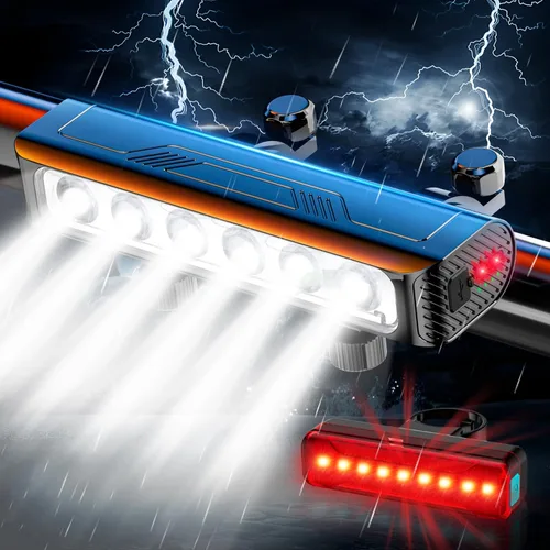 Vista 8 de 2026 Upgrade 12000 Lumen Bike Light,Super Bright LED Headlight,10+Modes,8000 mAh in/Out Put Rechargeable Bicycle Light,Runtime 72+hr, Aluminum