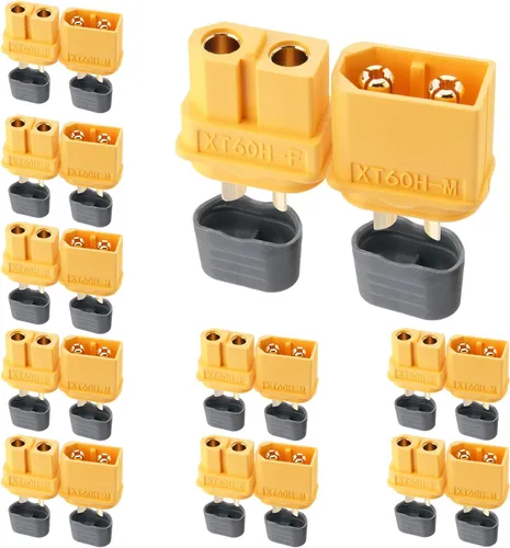 Vista 14 de ELFCULB Amass XT60 - 10 pares de conectores macho y hembra, chapados en oro para drones FPV RC batería/aviones/UAVs, adaptador de enchufe Lipo