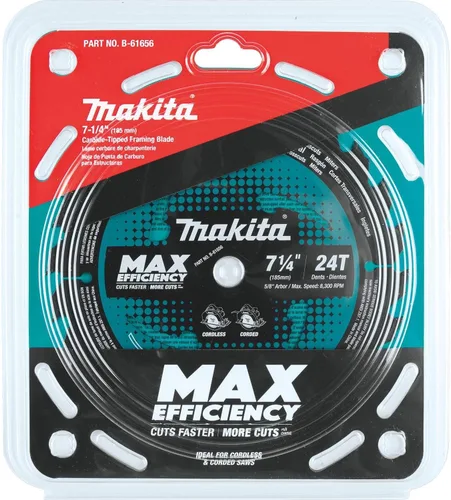 Vista 6 de Makita B-61656 7-1/4" 24T - Hoja de sierra circular de máxima eficiencia con punta de carburo, encuadre