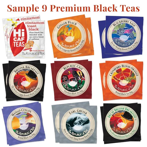 Vista 4 de The Republic of Tea Surtido prémium de tés y hierbas, 40 bolsas de té envueltas individualmente