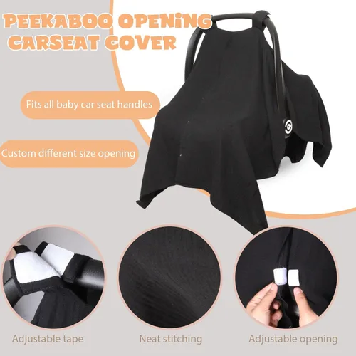 Vista 5 de Peekaboo - Funda de asiento de automóvil para bebé, cubierta de asiento de automóvil de muselina para bebé, unisex, grande, ajuste universal
