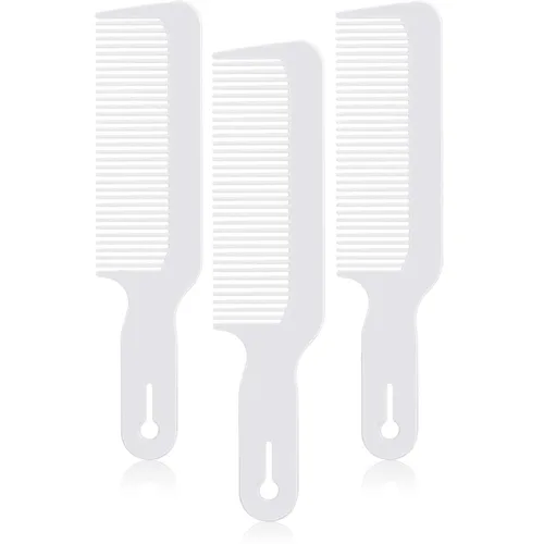 Vista 10 de Boao Peines de peluquero de 3 piezas con parte superior plana, corte de pelo para corte de pelo para corte plano y cortadora (negro)