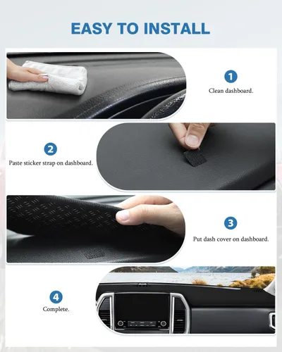 Vista 446 de FIILINES - Cubierta para tablero, accesorio para tablero de malla antideslizante, parasol sin reflejos y protector compatible con Toyota Tundra