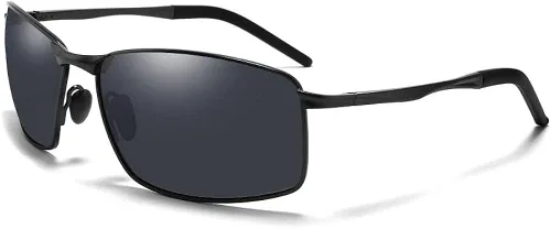 Felix - Gafas de sol deportivas polarizadas rectangulares marco de metal ligeras para hombres conducción pesca ciclismo correr golf