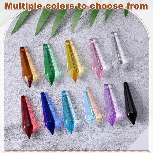 Vista 4 de M METERXITY 10-Pack Crystal Icicle Prisms, 53mm/2.09 Inch Chandelier Pendant Maker Hanging Crystals Chandelier Prisms for Home/Windows/Garden/DIY