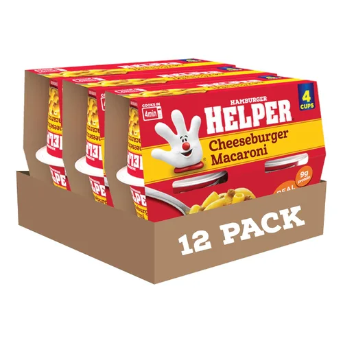 Vista 14 de Hamburger Helper Vaso para microondas de pasta de res (2 onzas – 6 unidades) sin sabores artificiales, listo en 4 minutos, comidas rápidas