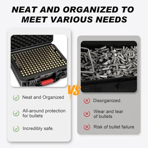Vista 5 de Kinghardcase 350 Round Ammo Locking Storage Case - Travel Safe/Mil Spec/Waterproof Ammo Box - for 9x19mm Parabellum/9mm Luger, 380ACP, 38 S&W, 356