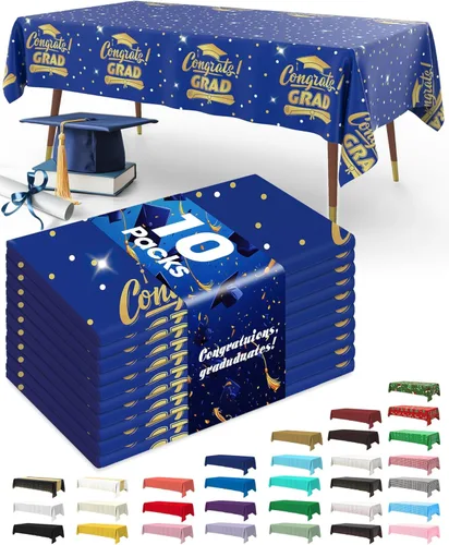 Vista 15 de Pureegg Juego de 10 manteles de plástico desechables, 54 x 108 pulgadas, para fiestas de cumpleaños, picnic, manteles blancos, rectangulares