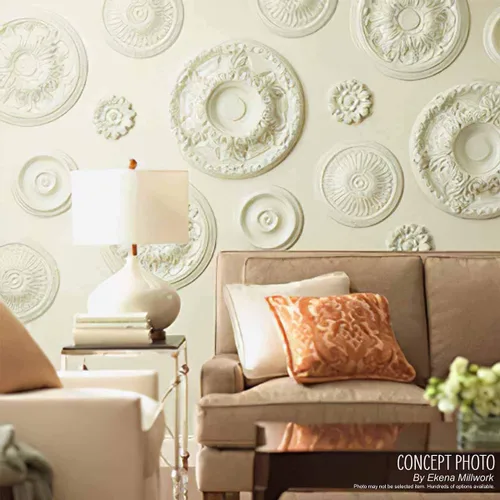 Vista 7 de Ekena Millwork CM18EDFCS Edimburgo Medallón de Techo, 45.72cmOD x 4.755cmP (se adapta a toldos hasta 5 1/4"), pintado a mano Flash Copper