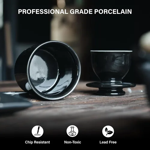 Vista 4 de JBK Pottery Mantequilla de cerámica con tapa, plato de mantequilla francesa para mostrador, manteca para mantequilla fresca y untable - Negro