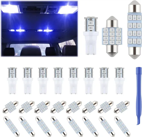 Vista 16 de iFunyLED 24 Piezas de Bombillas LED para Cúpula Interior de Coche Kit de Bombillas de Repuesto para Coche 194 T10 DE3175 578 31mm 42mm Luces