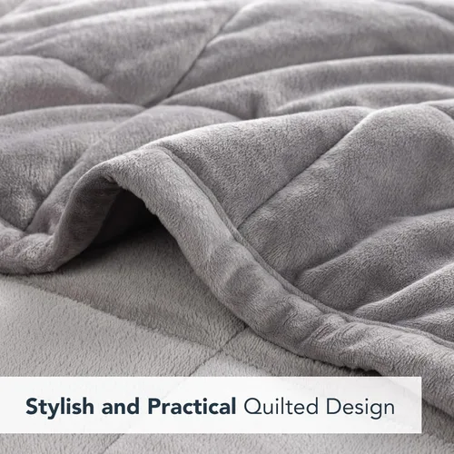 Vista 3 de Berkshire Blanket Suedemink & Loftmink - Manta acolchada de forro polar reversible ultrasuave, ligera y cálida, ideal para sofá, sofá y cama