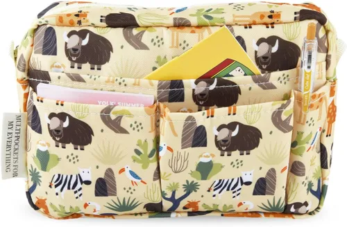 Organizador de cartera con múltiples bolsillos, bolsa de aseo impermeable con cremallera, bolsa de almacenamiento portátil para lápices, para