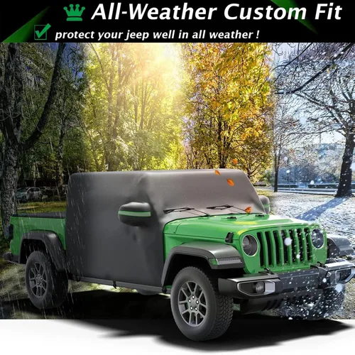 Vista 6 de Big Ant Funda impermeable para cabina de automóvil para Jeep Gladiator JT 2020-2023, protección para todo tipo de clima al aire libre con cremallera