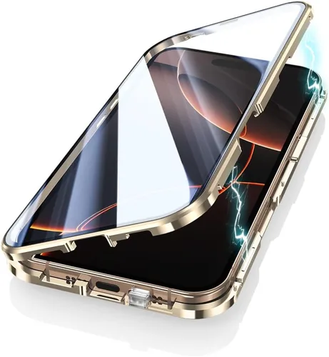 Vista 18 de Funda Henghui magnética, con cierre, para iPhone 12 Pro Max, de vidrio, con protector de pantalla y cierre de seguridad para lente de cámara, cuerpo
