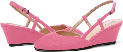 Vista 6 de AMBELIGHT Zapatos de tacón bajo con hebilla para mujer, con hebilla y puntera cuadrada, color sólido, correa ajustable, tacón bajo, 2 pulgadas