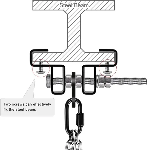 Vista 5 de BeneLabel - Colgador para saco de boxeo, soporte para bolsa pesada, kit para saco de boxeo, soporte, montaje en pared, accesorios para viga