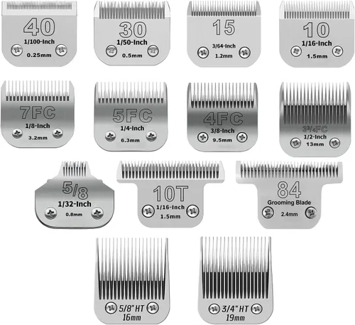 Vista 26 de Cuchillas desmontables para cortapelos de mascotas/perros, compatibles con Andis tamaño 4FC, longitud de corte 3/8" (9.5mm), la mayoría