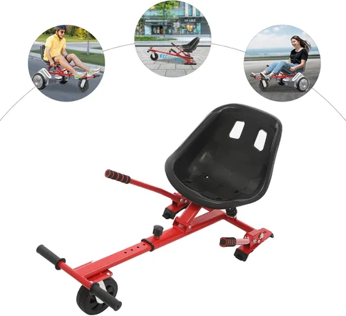Vista 5 de Accesorio de asiento para aeropatineta, asiento de equilibrio ajustable para scooter de 6.5 a 10 pulgadas, Hoverboard Go Kart con absorción