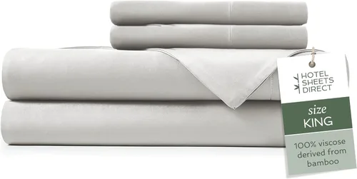 Vista 46 de Hotel Sheets Direct - Juego de sábanas 100% viscosa derivada de bambú tamaño individual - sábanas refrescantes con 1 funda de almohada