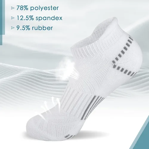 Vista 7 de Airacker Ankle Athletic Running Socks Cushioned Breathable Low Cut Sports Tab Socks for Men and Women (6 Pairs)