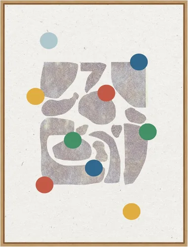 Vista 19 de Amanti Art Framed Canvas Wall Art 24x18 Retro Dots and Paper by THE MIUUS STUDIO, Framed Wall Art Canvas, Abstract Artwork, Traditional Decor