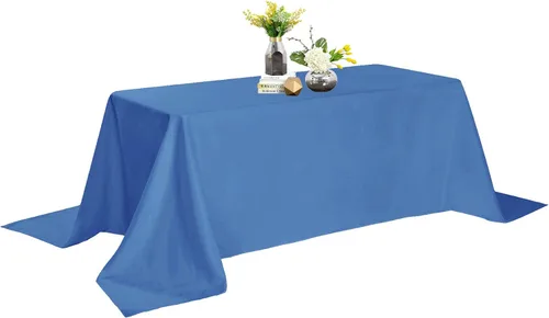 Vista 21 de Mantel de poliéster lavable de 132 pulgadas, resistente a las manchas y a las arrugas, mantel decorativo para mesa de comedor, fiestas de bufé
