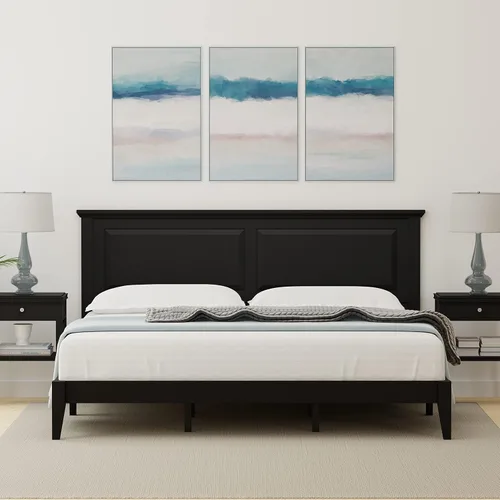 Vista 15 de Glenwillow Home Cama de plataforma de madera maciza estilo cabaña en tamaño matrimonial - Cereza clásica