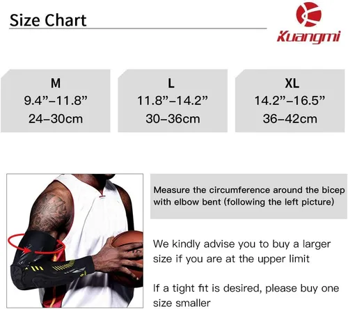 Vista 5 de Kuangmi Mangas de compresión para coderas, uso para deportes y apoyo diario