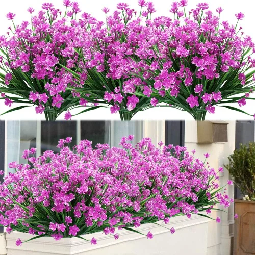 Plantas y flores artificiales para exteriores, resistentes a los rayos UV