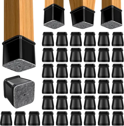 Vista 9 de BUMACO 20 protectores de suelo para patas de silla, protectores de patas de silla para suelos de madera dura, almohadillas de silicona para proteger