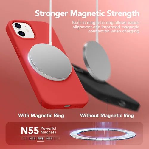 Vista 970 de GONEZ Funda magnética para iPhone 14, compatible con Magsafe, con protector de pantalla + protector de cámara, forro de microfibra antiarañazos