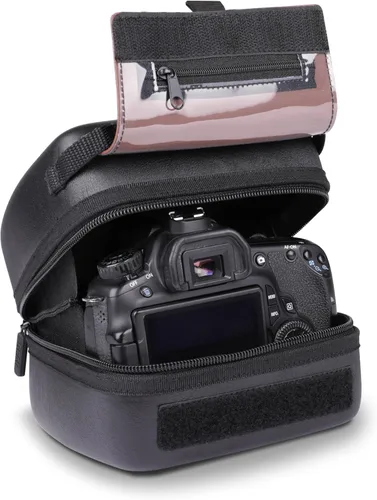 Bolsa USA Gear de Cáscara Dura para Cámaras DSLR y Sin Espejo, Compatible con Canon, Nikon, Sony y Fujifilm - Se Ajusta a EOS R100, Rebel T7 /