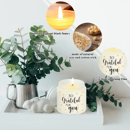 Vista 3 de Roowest 30 velas de agradecimiento a granel para empleados, tarros de vela de agradecimiento a los empleados, 3.5 onzas perfumadas de soya