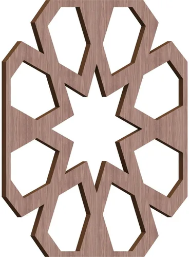 Vista 34 de 23 3/8"W x 23 3/8"H x 1/4"T Large Jackson Decorative Fretwork Wood Wall Panels, Cherry