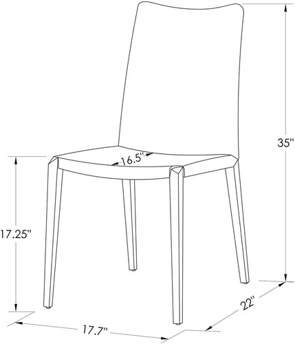 Vista 2 de ZURI Silla de comedor moderna Jordan en cuero sintético negro y base de acero negro mate